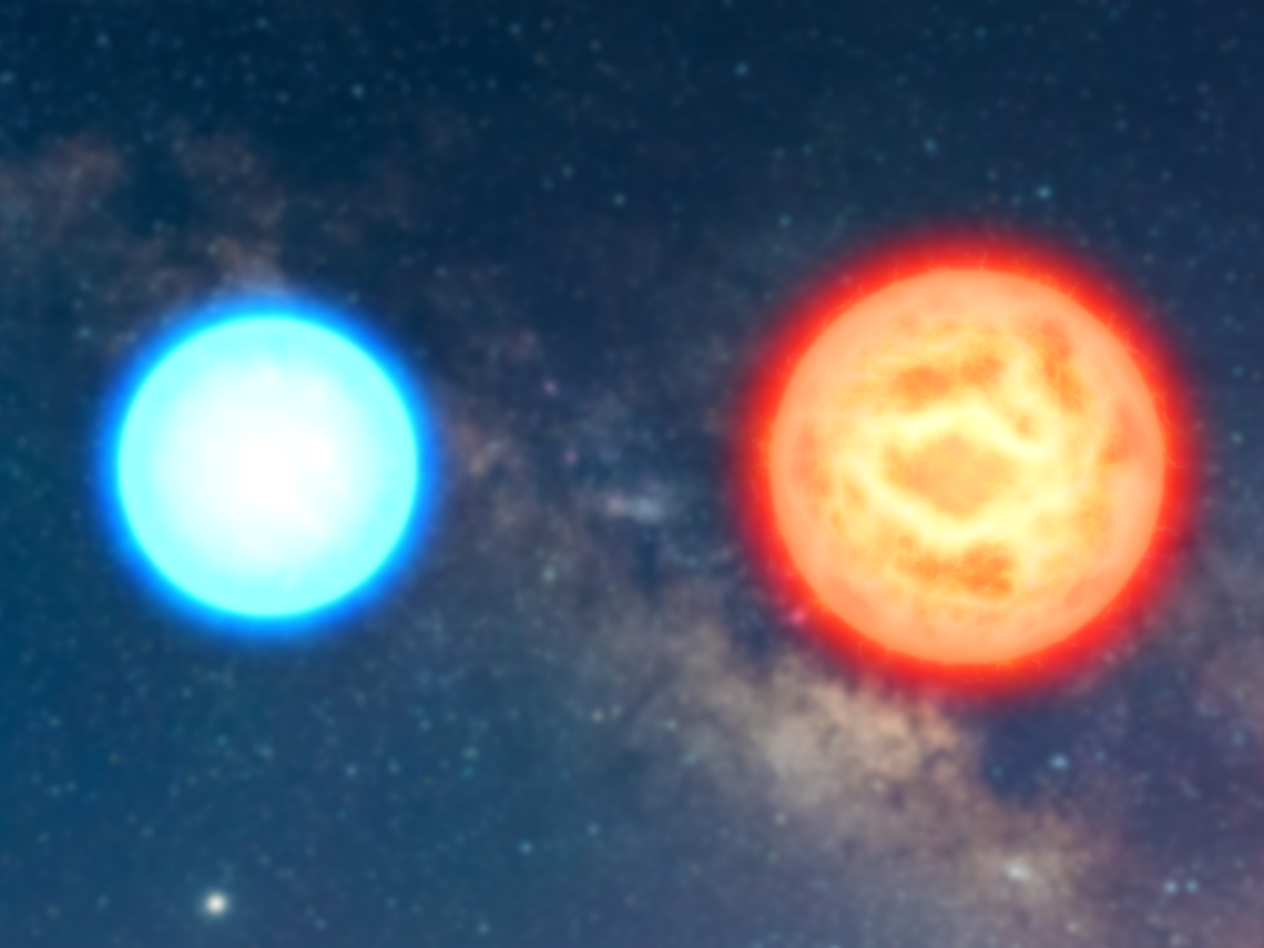 Estrellas azul y roja