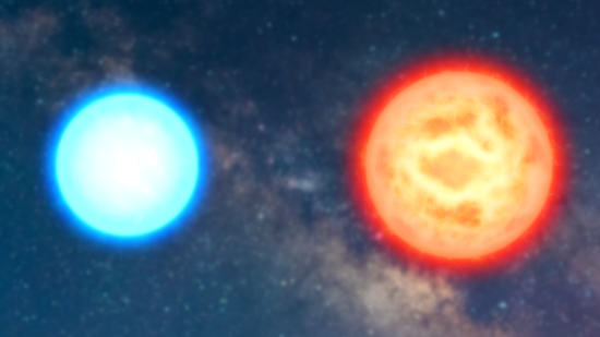 Estrellas azul y roja
