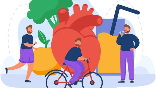 Ilustración Correr o montar en bicicleta