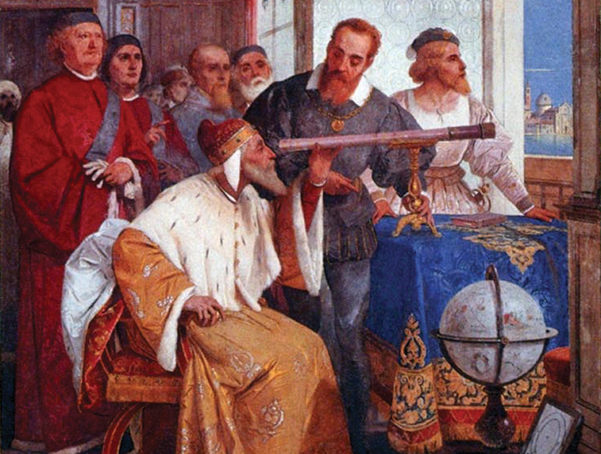 Galileo con el telescopio