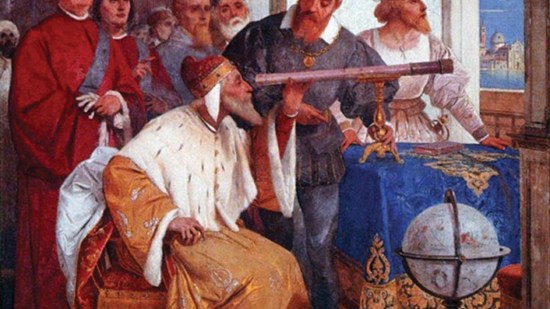 Galileo con el telescopio