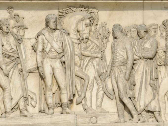 La batalla de Austerlitz, en un mármol del Louvre