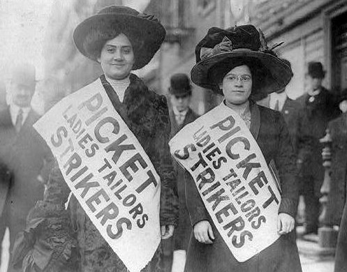 Mujeres en huelga en Nueva York en 1909