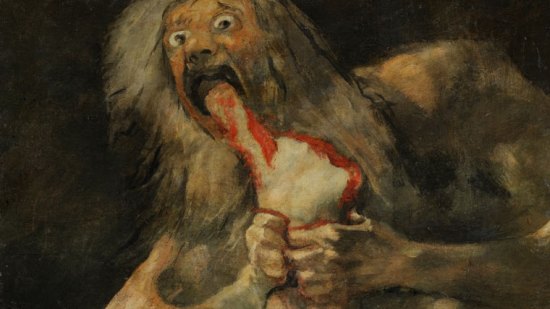 Saturno devorando a sus hijos. Pintura Negra de Francisco de Goya.