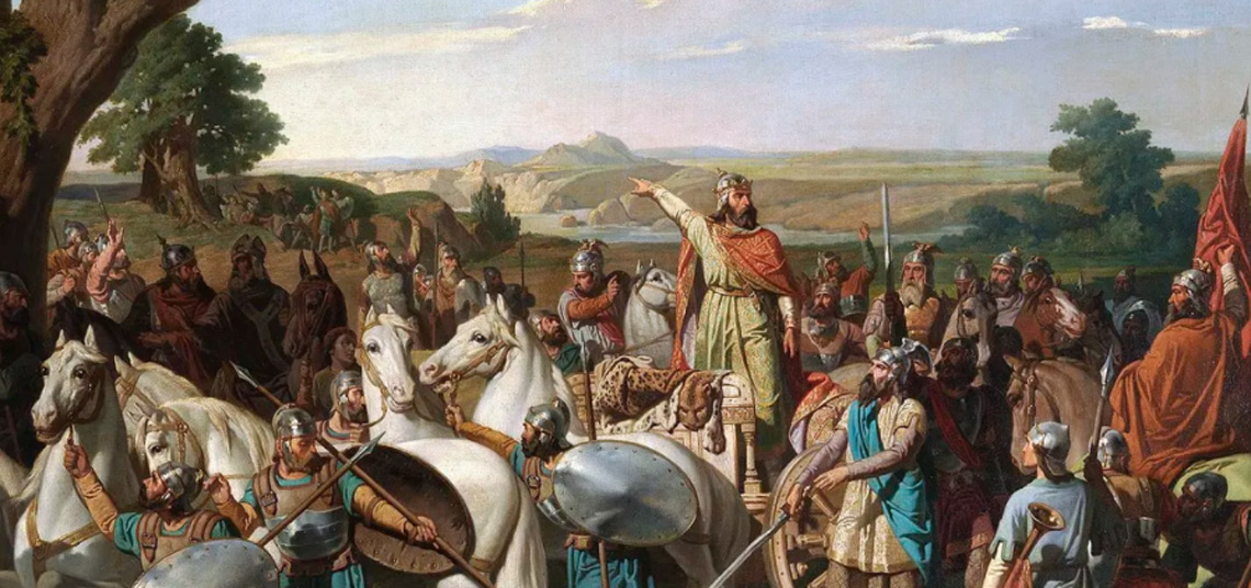 Don Rodrigo en la batalla de Guadalete