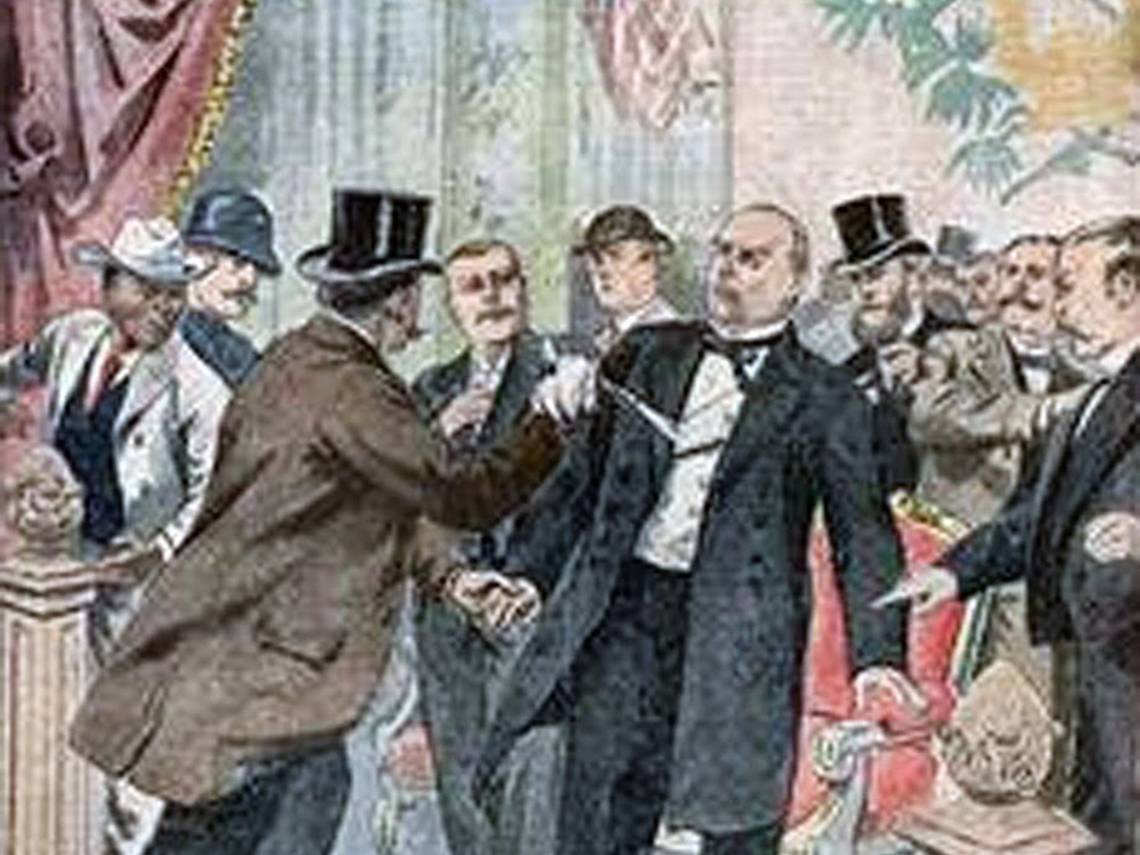 Dibujo del asesinato del presidente de EEUU William Mckinley