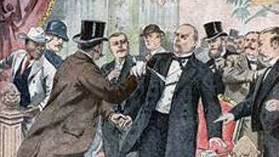 Dibujo del asesinato del presidente de EEUU William Mckinley