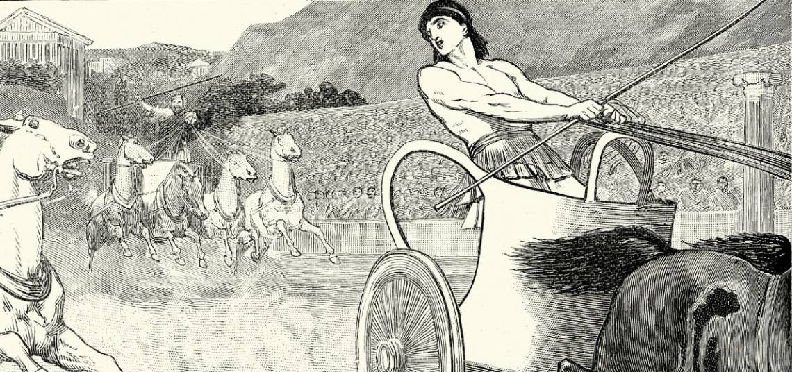 Dibujo carreras de cuadrigas