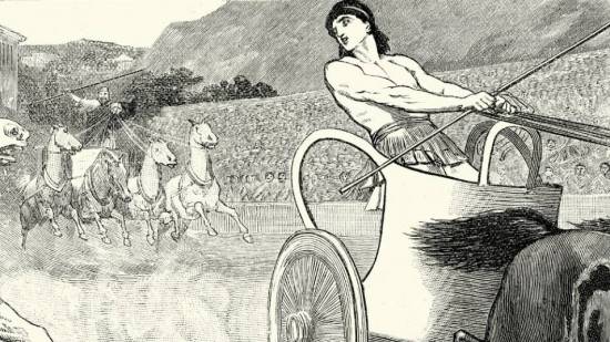 Dibujo carreras de cuadrigas