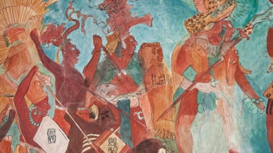 Dibujo de guerreros maya