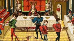 Pintura. Banquete en la Edad Media