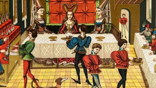 Pintura. Banquete en la Edad Media