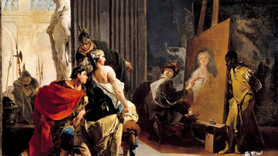 Apeles retratando a Kampaspe, concubida de Alejandro Magno.