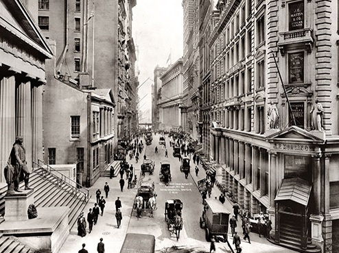 Vista de Wall Street, en Nueva York