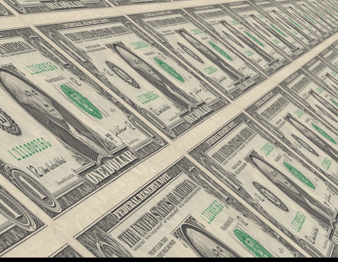 Dólares que se extienden hasta donde alcanza la vista