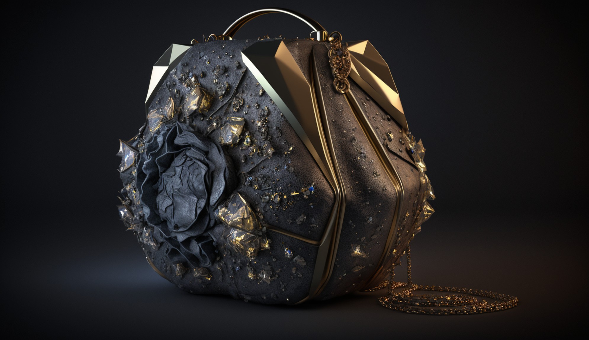 Ilustración de un bolso hecho con un meteorito