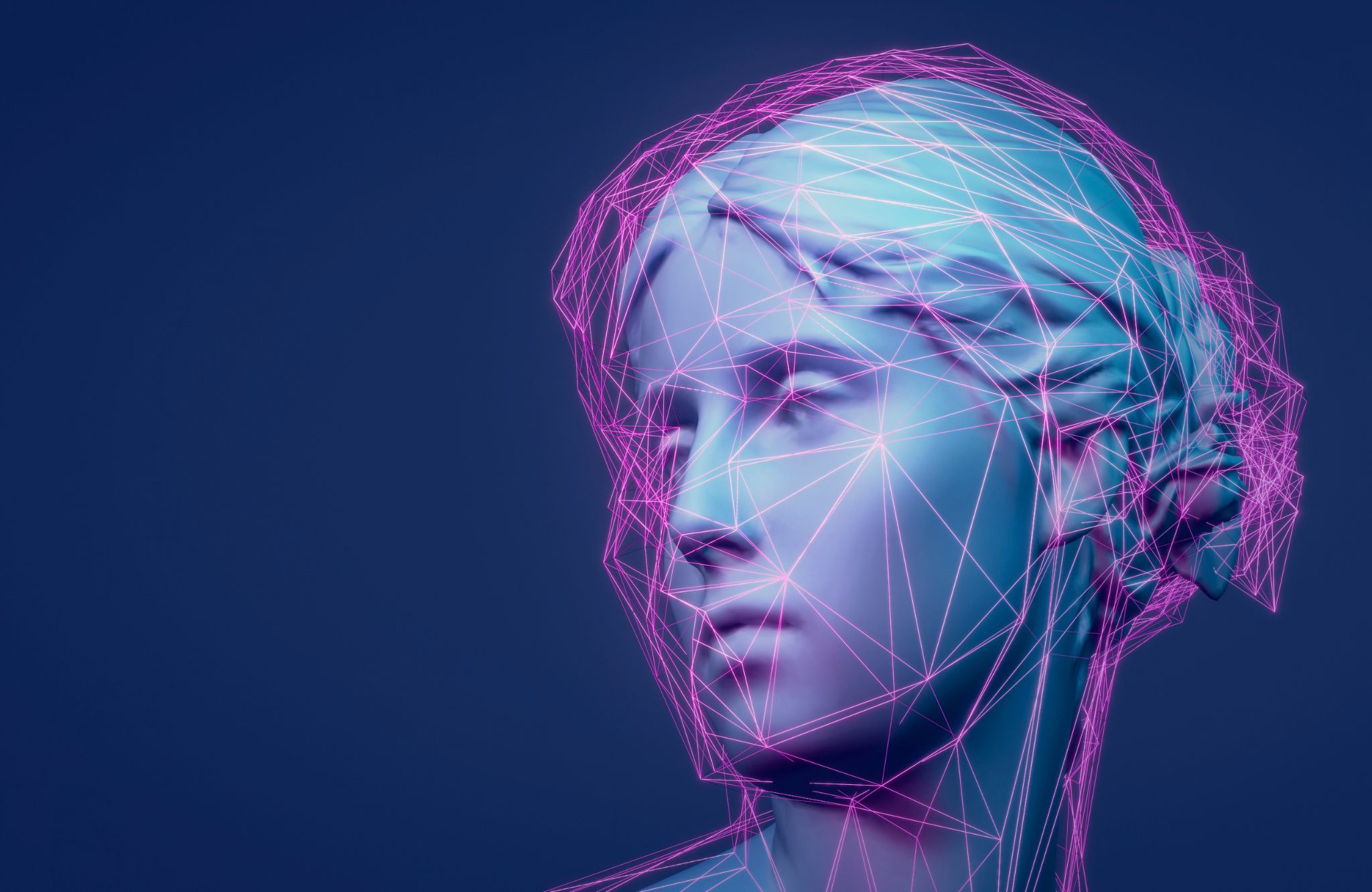 Escultura clásica renderizada en 3D