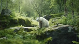 Panda albino recreado con IA