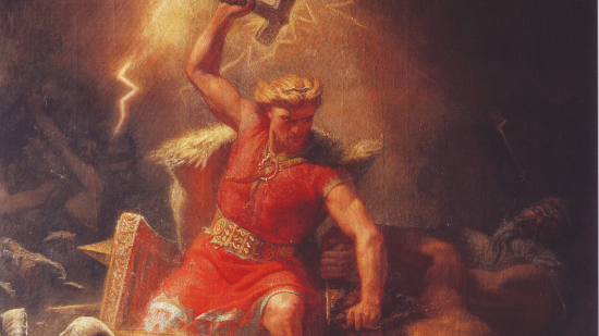 Thor batalla contra los gigantes