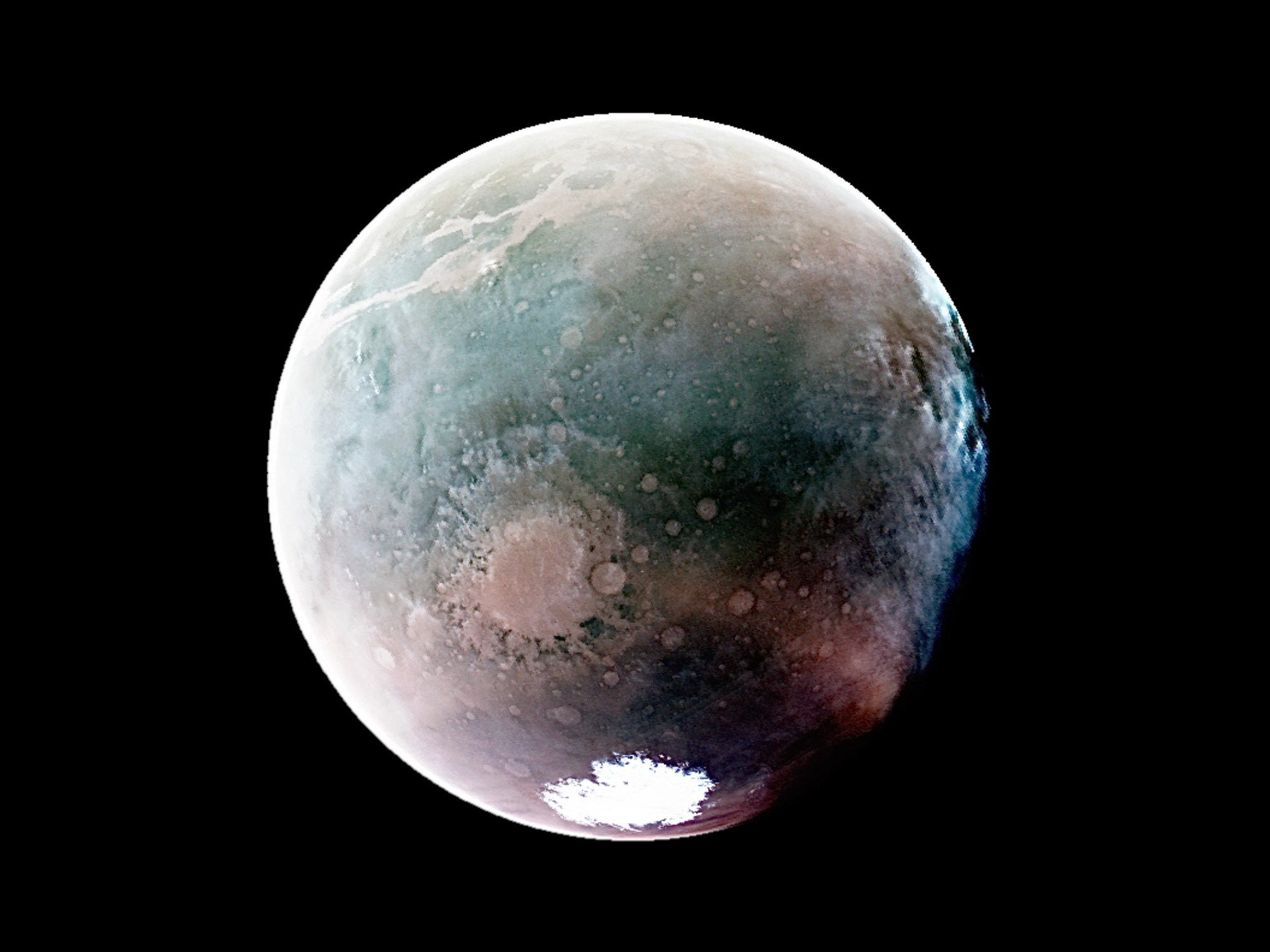 Así de espectacular se ve Marte en luz ultravioleta