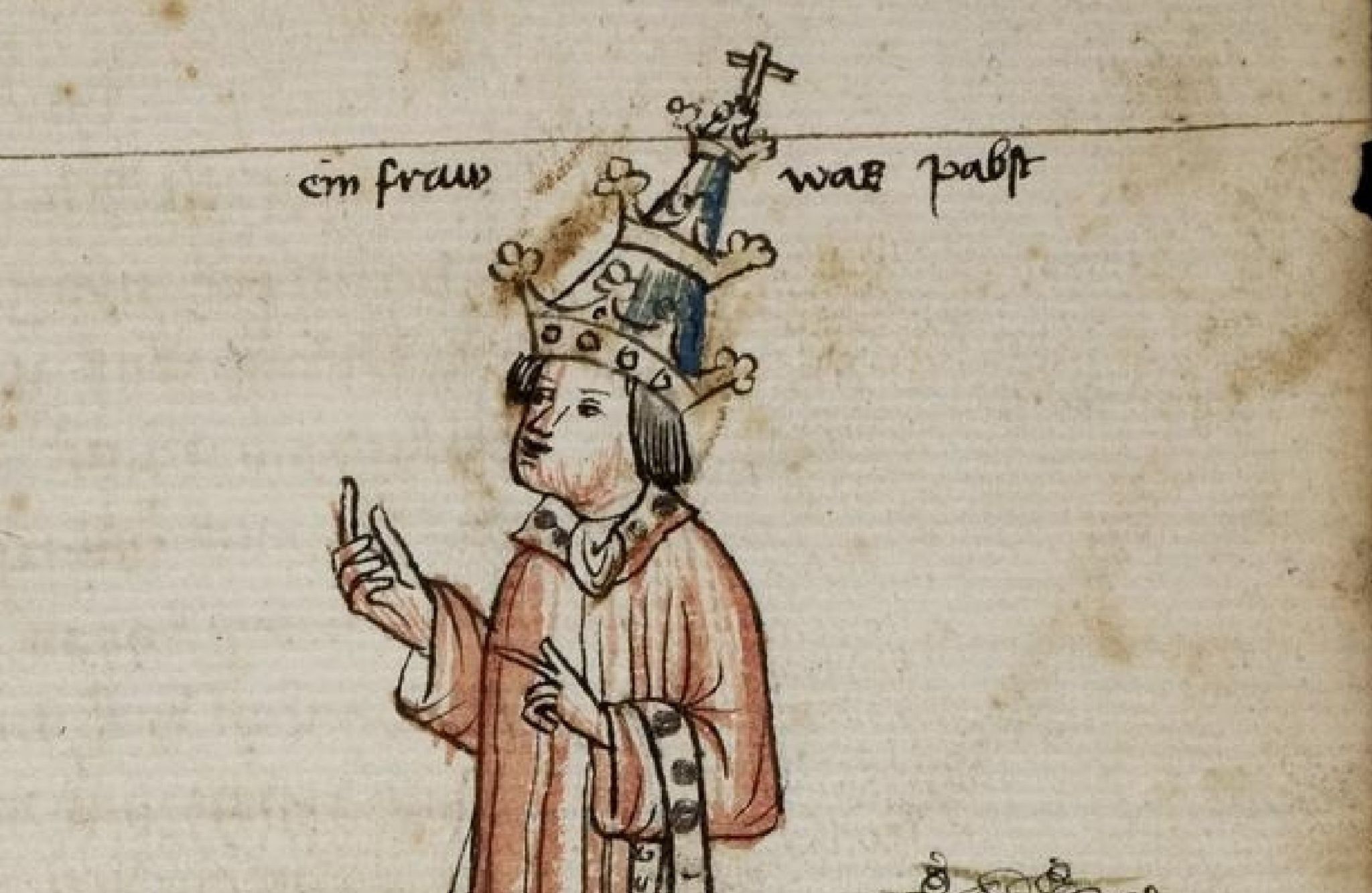 Miniatura de la Papisa Juana