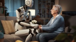 Robot con mujer mayor