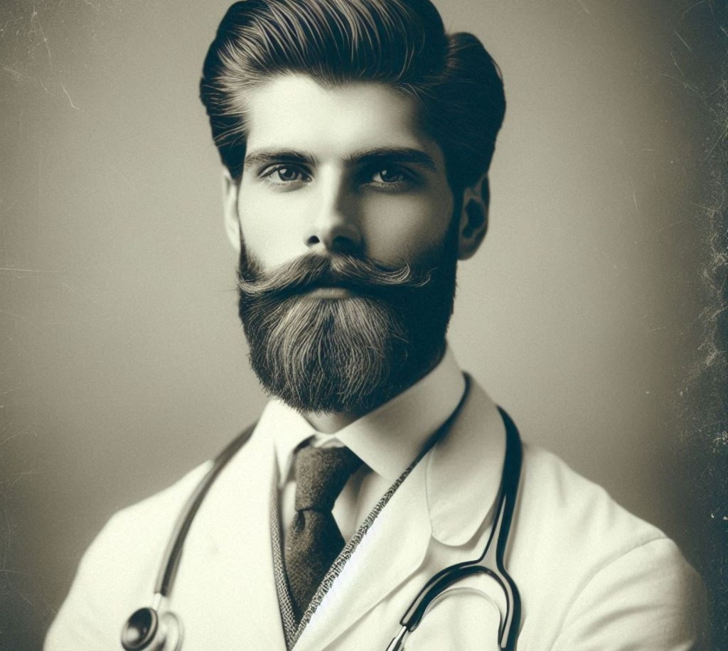 Médico con estetoscopio y bata blanca