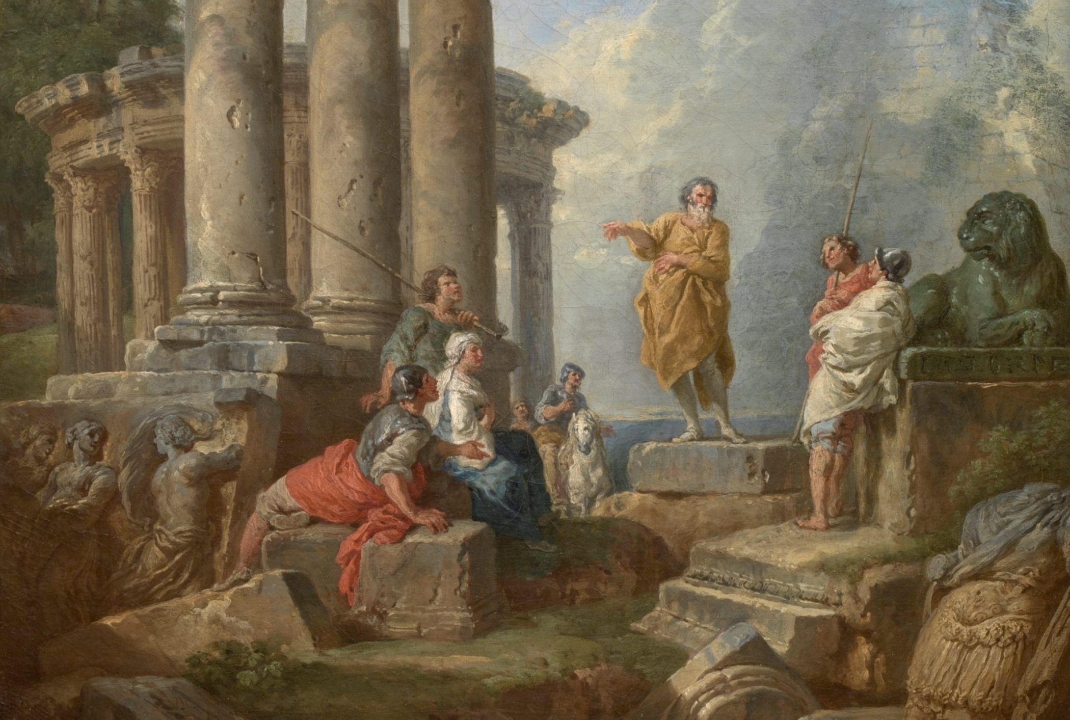 Ruinas con San Pablo predicando