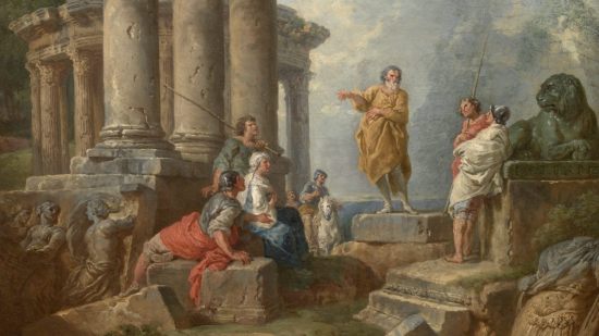 Ruinas con San Pablo predicando