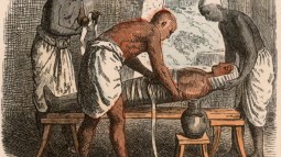 Grabado de preparación de momia