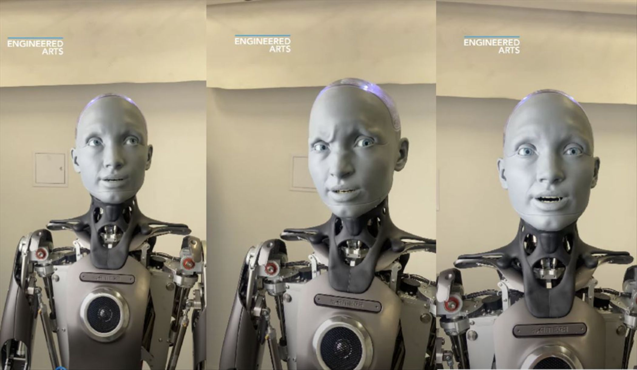 Ameca, el “robot más humano del mundo” bromea diciendo que ha soñado con dinosaurios