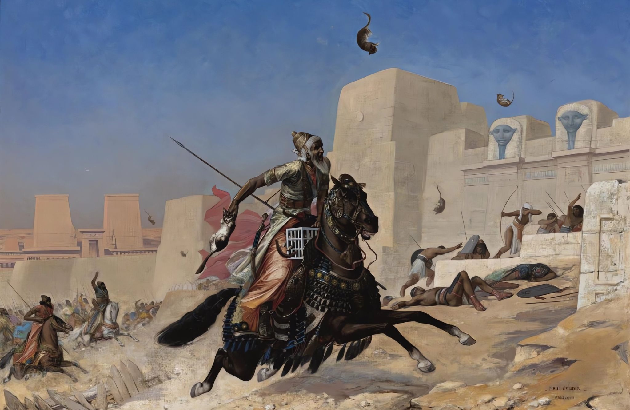 Cambises en el asedio de Pelusio por Paul-Maire Lenoir
