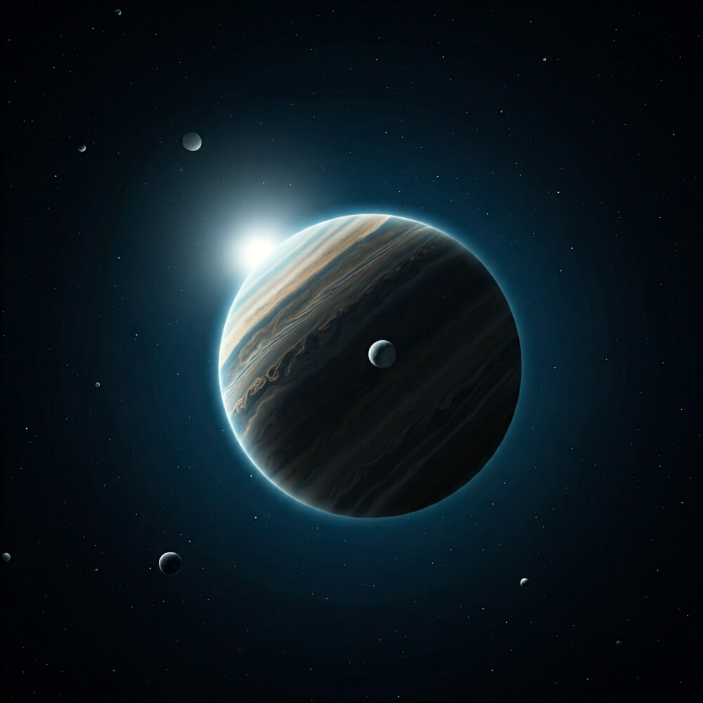 Planetas y lunas. Imagen: gemini