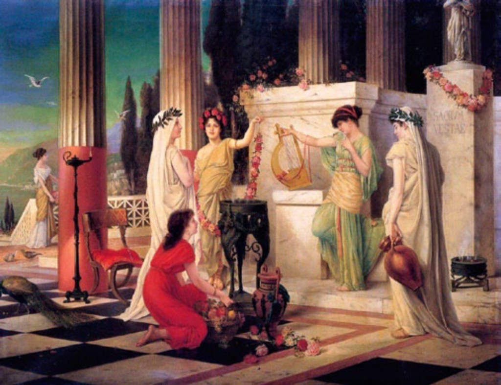 En el Templo de Vesta (1902), obra del pintor alemán Constantin Hölscher