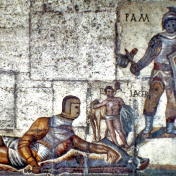 Representación de gladiadores