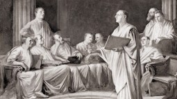 Recreación de magistrados romanos debatiendo la Ley de las Doce Tablas, fundamento del derecho