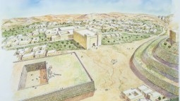 Recreación de Ebla con el templo de Ishtar en el centro