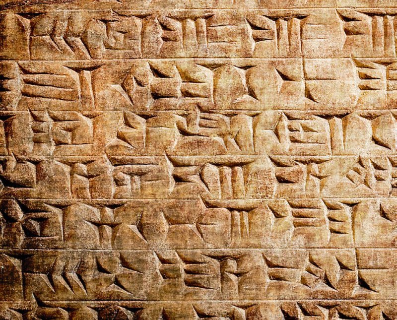 Inscripción en escritura cuneiforme en un sinfín de arcilla gruesa o sumeriana