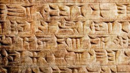 Inscripción en escritura cuneiforme en un sinfín de arcilla gruesa o sumeriana