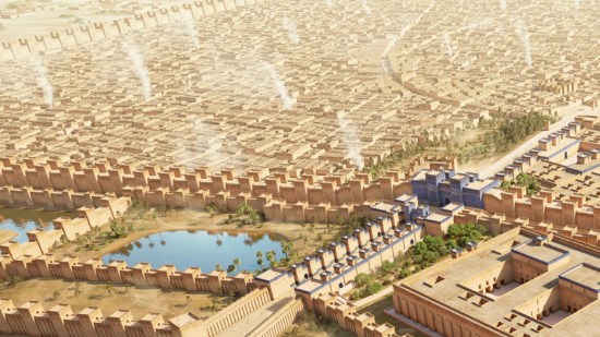 Reconstrucción ideal de la gran ciudad de Babilonia en su momento de máximo esplendor