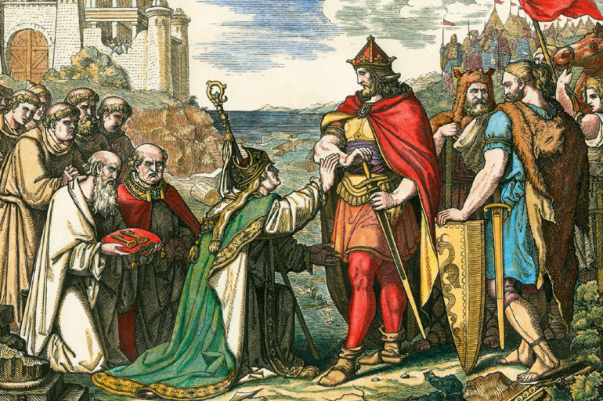 El obispo de Rávena entrega la ciudad a Teodorico el Grande, el 27 de febrero de 493