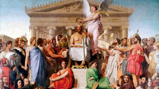 La apoteosis de Homero (1827), obra encargada al pintor francés Ingres