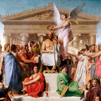 La apoteosis de Homero (1827), obra encargada al pintor francés Ingres