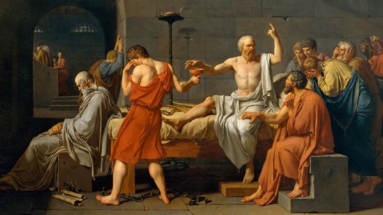 En La muerte de Sócrates (1787), del francés Jacques-Louis David,