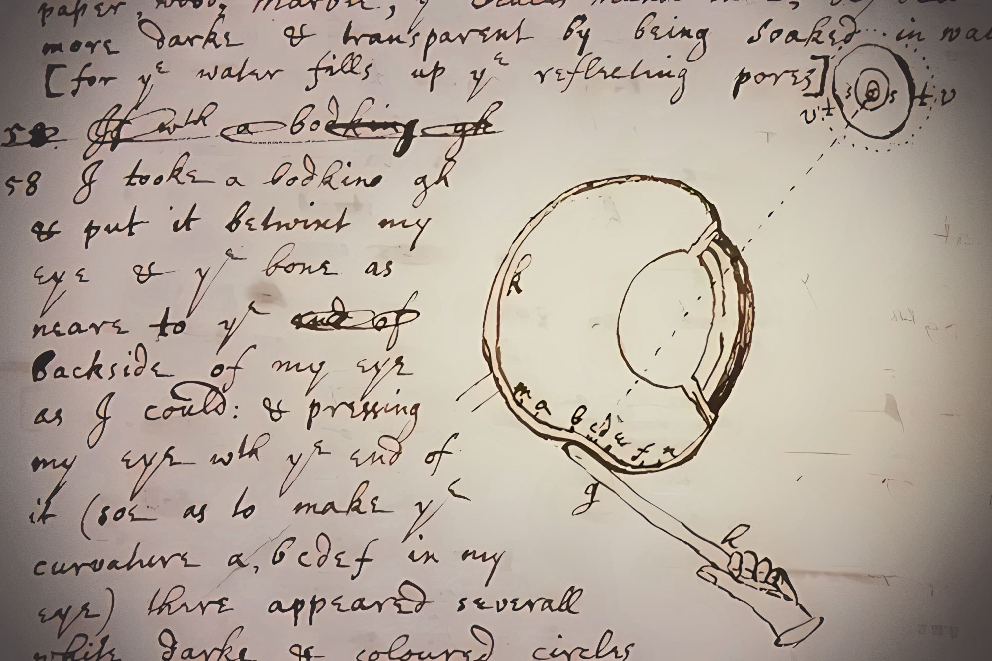 Anotaciones del propio Newton donde explica la metodología de su experimento