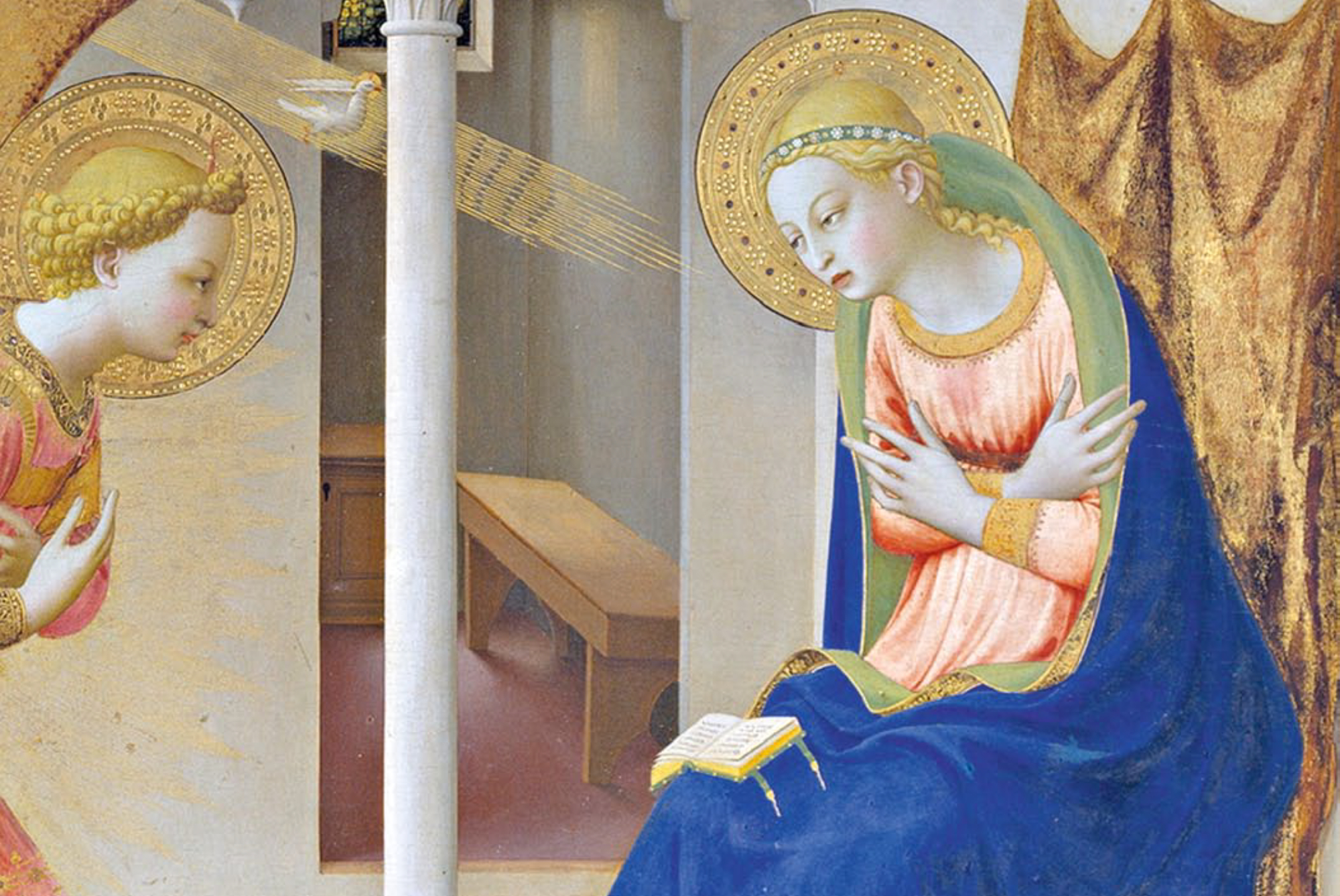Realizado en oro y temple sobre tabla, La Anunciación es un retablo creado por el pintor toscano Fra Angélico (c.1425-26