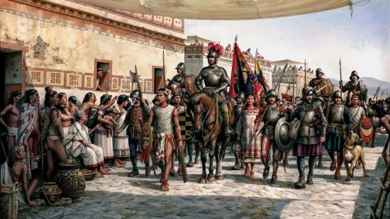 La entrada de Hernán Cortés en Tenochtitlán