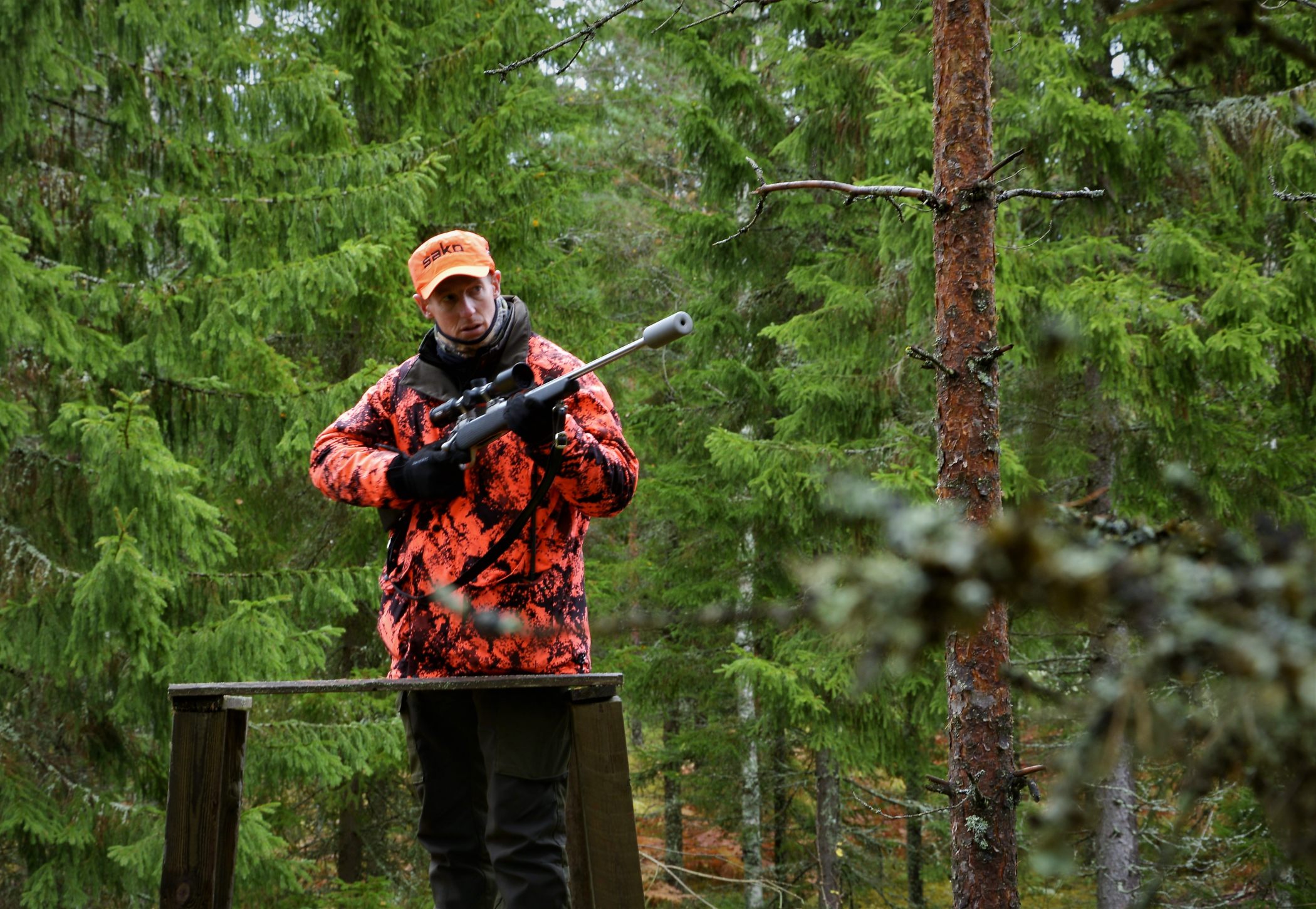 Cazador aguardando su presa