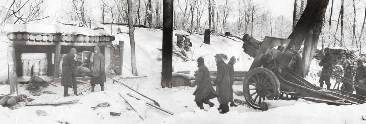 Posición de artillería de la División Azul en Leningrado