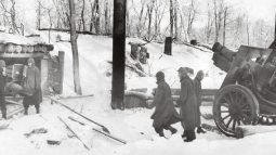 Posición de artillería de la División Azul en Leningrado